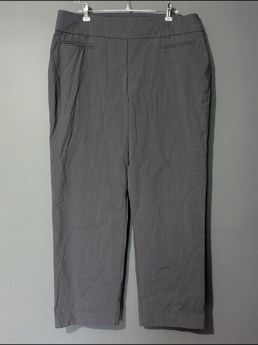 Penningtons Savy Fit Women's Classic Straight-Leg‎ Dress Pants Charcoal Gray